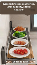 Organizzatore da Cucina Sospeso, Portapiatti Pieghevole, Mensola da Parete per Verdure e Spezie