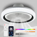 Ventilatore da soffitto intelligente da 40 W, 50 cm, con modalità musica e APP |   RGBCW Telecomando silenzioso per camera da letto, soggiorno, sala da pranzo, cucina