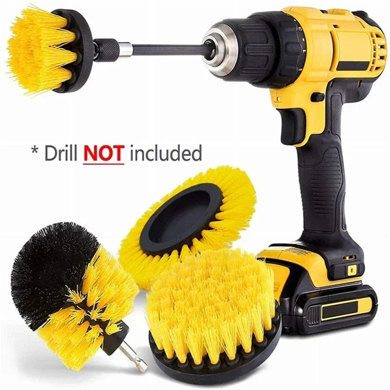 3/5 pezzi kit spazzola per trapano elettrico spazzola per pulizia elettrica per moquette superficie del bagno vasca mobili doccia piastrelle pneumatici strumento di pulizia