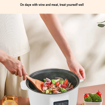 220V Multifunctional Cooker Single/Double Layer Portable Electric Pot 1.7L Household Non-Stick Pan for Ramen, Dumplings, Oatmeal
