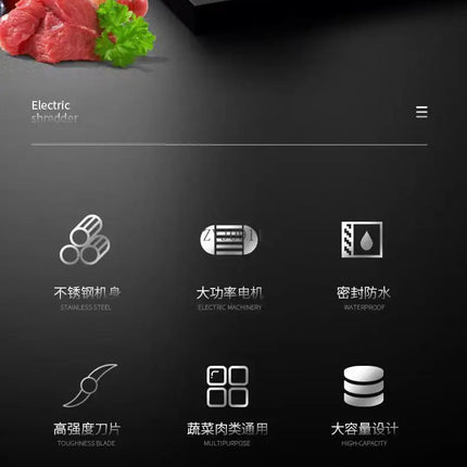 Commercial Electric Vegetable, Garlic, Ginger, and Pepper Stainless Steel Chopper