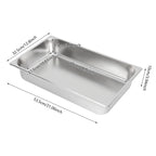 4 Piece Stainless Steel Steam Table Pans Set with Lids 9 Liter Rectangle Modern Silver Dishwasher Oven Freezer Table Safe