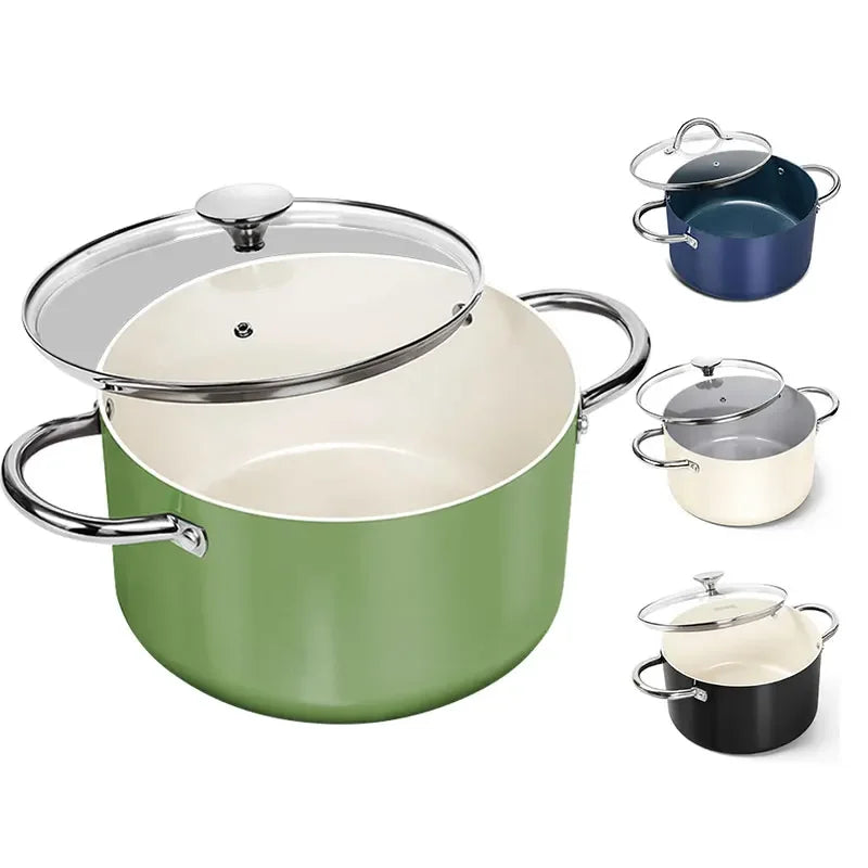 6QT große Suppentopf Auflauf Topf mit Deckel Keramikbeschichtung Antihaftbeschichtung Nudeltopf Kasserolle Induktionskompatibel