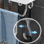 Organizzatore da Parete Multifunzionale per Cucina Senza Foratura, Porta Utensili con Vassoio di Drenaggio Rimovibile e Portasciugamani