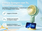 Ventilatore portatile a spruzzo, potente mini ventilatore da tavolo USB, flusso d'aria a 3 velocità, perfetto per casa, ufficio, camera da letto e viaggi all'aperto.