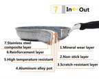 Durable Stein-Bratpfanne Wok Antihaft-Keramiktopf Induktionsfritteuse Steak Kochen Gasherd Pfanne Kochgeschirr Werkzeug für Küchenset