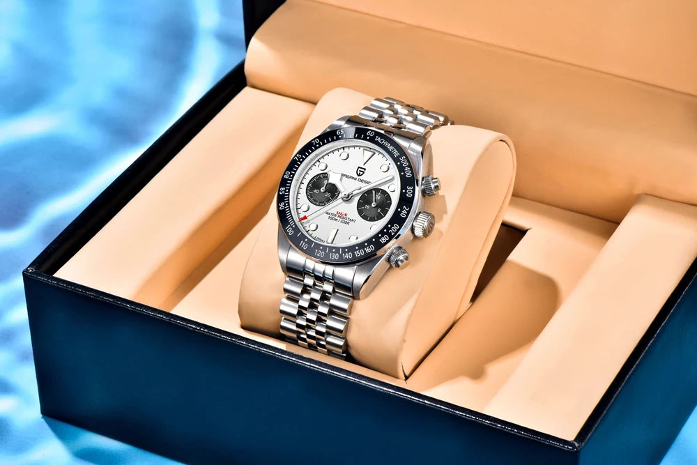 Orologio da polso PAGANI DESIGN PD1718 al quarzo cronografo vetro zaffiro acciaio inossidabile impermeabile 10 bar