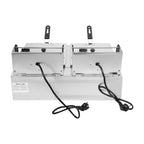 Friggitrice Elettrica a Doppia Vasca Bymaocar EF-82 2.5KW+2.5KW 30L Acciaio Inox 410