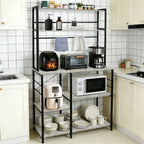 Kitchen shelf, free-standing shelf with 6 shelves, 40 x 86 x 167 cm, microwave shelf, for microwave, coffee machine and spices