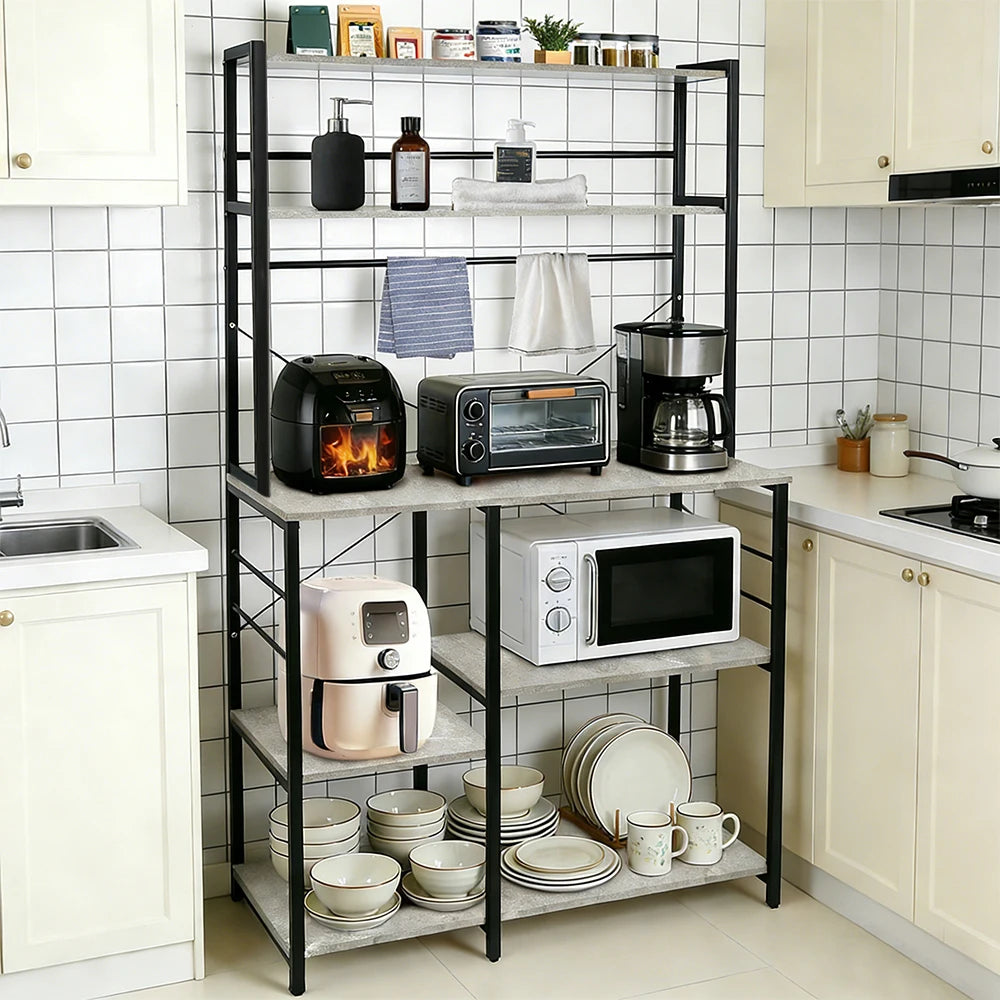 Kitchen shelf, free-standing shelf with 6 shelves, 40 x 86 x 167 cm, microwave shelf, for microwave, coffee machine and spices