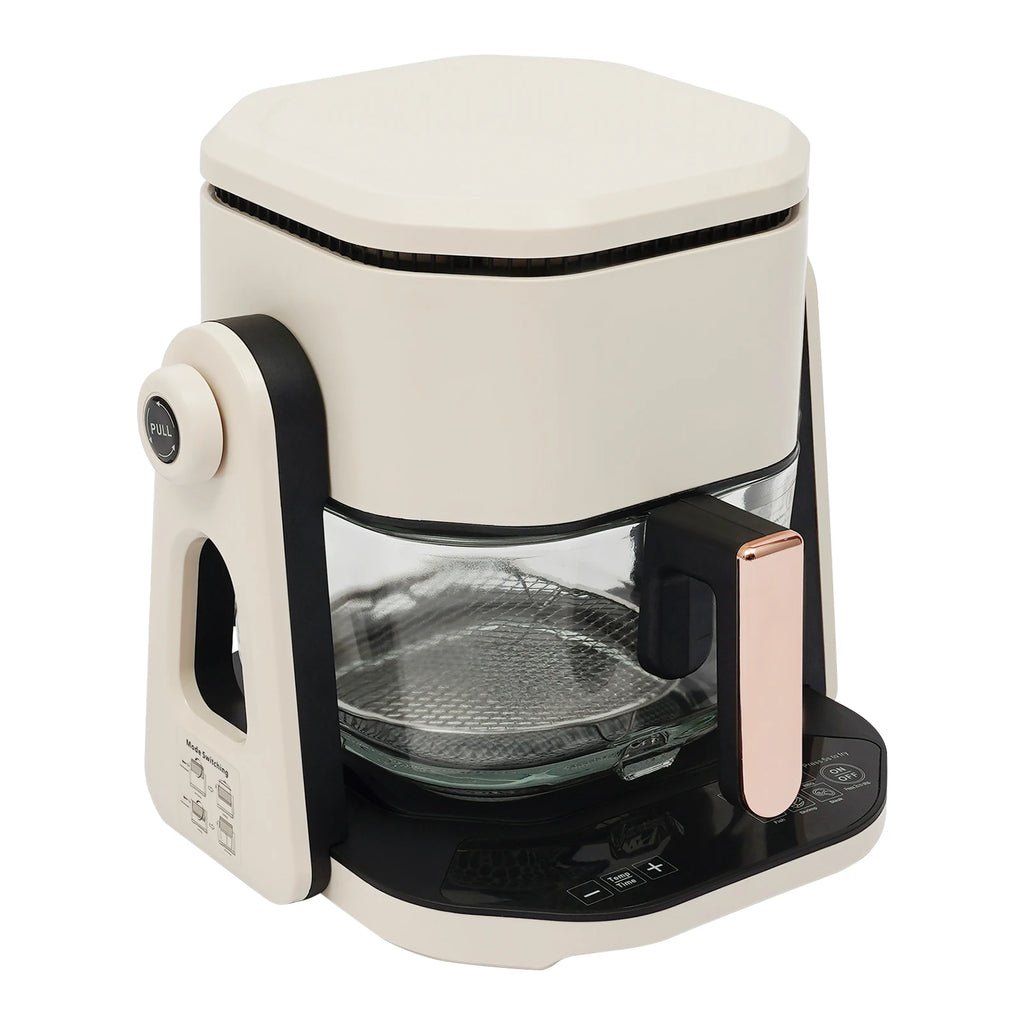 Friggitrice ad Aria da Tavolo Bianca 4.5L con Cestello Trasparente e Spina EU