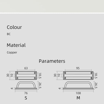 Dooroom Solid Brass Cabinet Handle, Bauhaus Style Design, Furniture Handles, Drawer and Kitchen Shoe Rack Handle