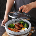 Grande Formato Riscaldamento Diretto Zuppa di Granito Pentola Moor Pietra Sizzling Pentola Calda Cottura Wok Cottura del Riso Cottura Cibo Servire Pentola di Pietra