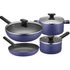 Padella antiaderente Padella Rivestimento in pietra di granito Padella per frittata Pentola per zuppa di cipolla in alluminio pressofuso Pentola da lavoro Pentole da cucina (Blu)