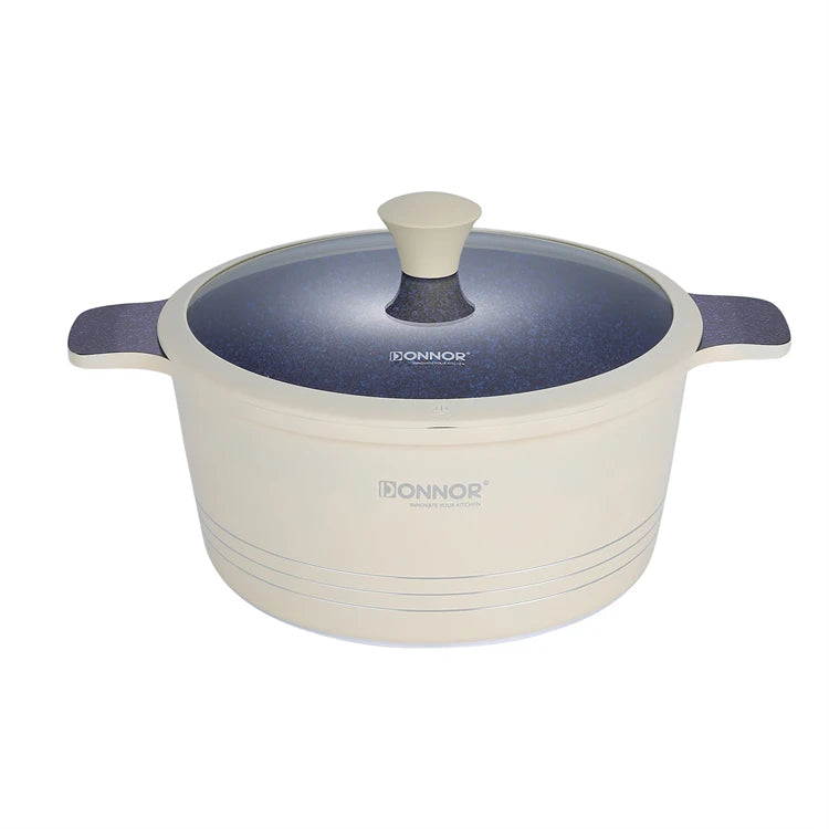 DONNOR 15-teiliges Keramik-Kochgeschirr-Set Töpfe und Pfannen Set Antihaft-Induktionsküche Platzsparendes Kochgeschirr-Set Induktion RV-Set JT445