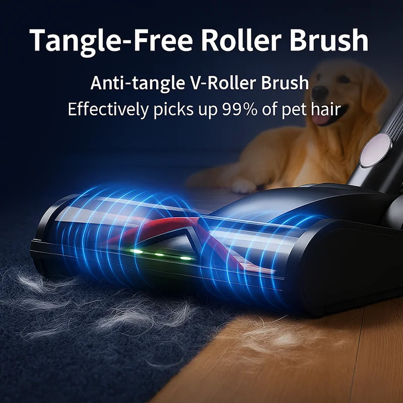 MPQU 550W Akku-Stielstaubsauger Handstaubsauger 50kPa Starke Saugkraft Abnehmbarer Akku Touchscreen HEPA-Filter Elektrischer Besen Schneller Versand aus Polen