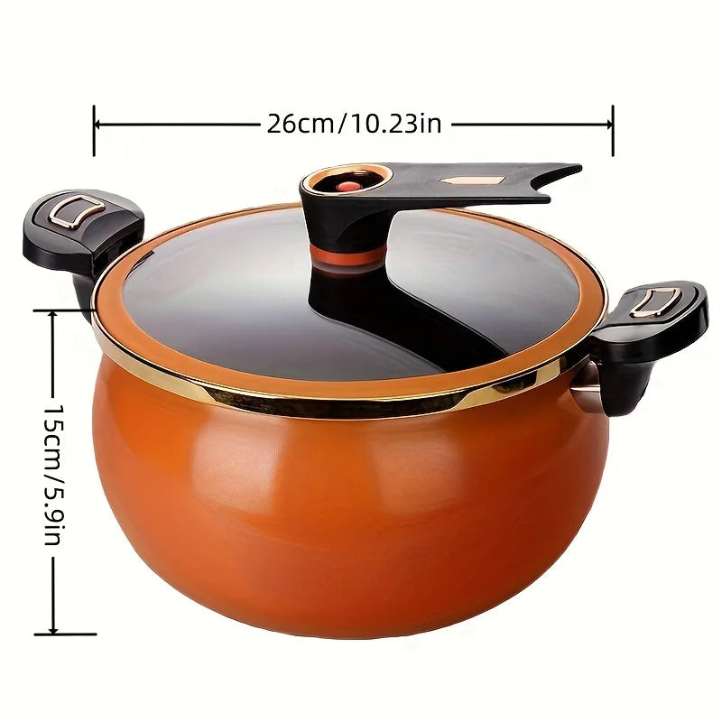 1 pentola a pressione Fat Daddy Micro, grande capacità da 7 litri, 26 cm, adatta per uso domestico, pentola antiaderente multifunzionale per stufare e cucinare zuppe, compatibile con piani cottura a induzione e fornelli a ga