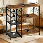 Robuste Ablage, Küchenregal, Beistelltisch, Bäckerregal, offener Mikrowellenständer, Ausstellungsregal – Vielseitiger Stauraum für Zuhause und Speisekammer