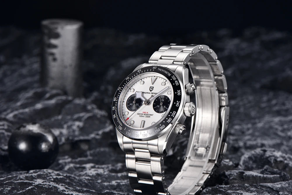 Orologio da polso PAGANI DESIGN PD1718 al quarzo cronografo vetro zaffiro acciaio inossidabile impermeabile 10 bar