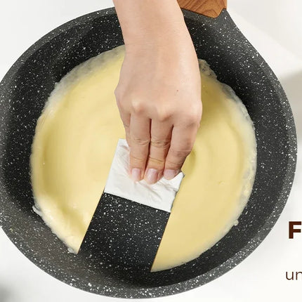 24 cm High-Sided Pan with Lid - Non-Stick Granite Frying Pan, Induction Compatible