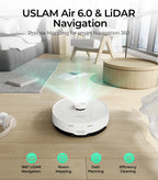 Redkey R10 Saugroboter, LiDAR-Navigation, App-Steuerung, 4000PA Saugkraft, Intelligente Wischfunktion, Boden- und Teppichreiniger (1000W)