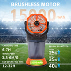 Ventilatore Nebulizzatore da Campeggio per Esterni con Lanterna, Spray Nano ABS+PP, 15000mAh, 2000ml, Torcia LED RGB Brushless, 4 Velocità, Verde/Arancione/Nero