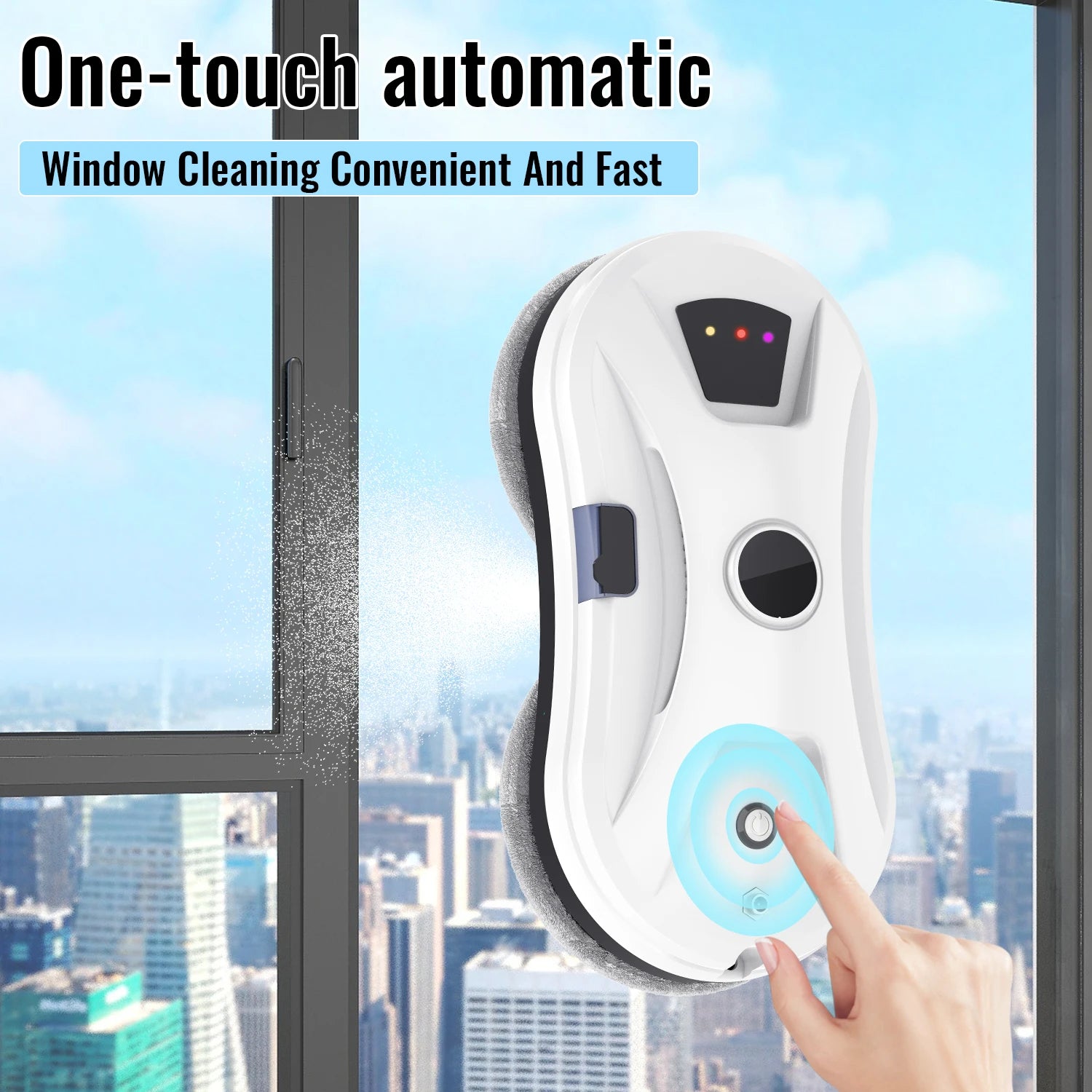 Intelligenter elektrischer Fensterputzroboter, Glasreinigungsroboter mit Fernbedienung, 5600 Pa, für Fenster, Fliesen, Glastüren, flache Wände