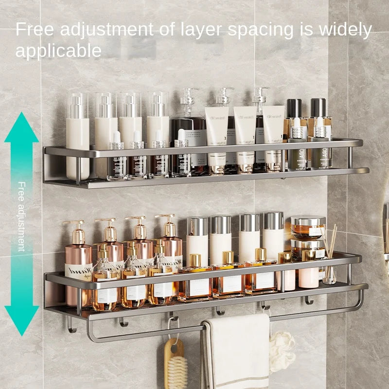 Scaffale di stoccaggio multifunzionale da cucina di lusso leggero, portaspezie a parete, condimento senza fori, portaoggetti da parete in acciaio inossidabile