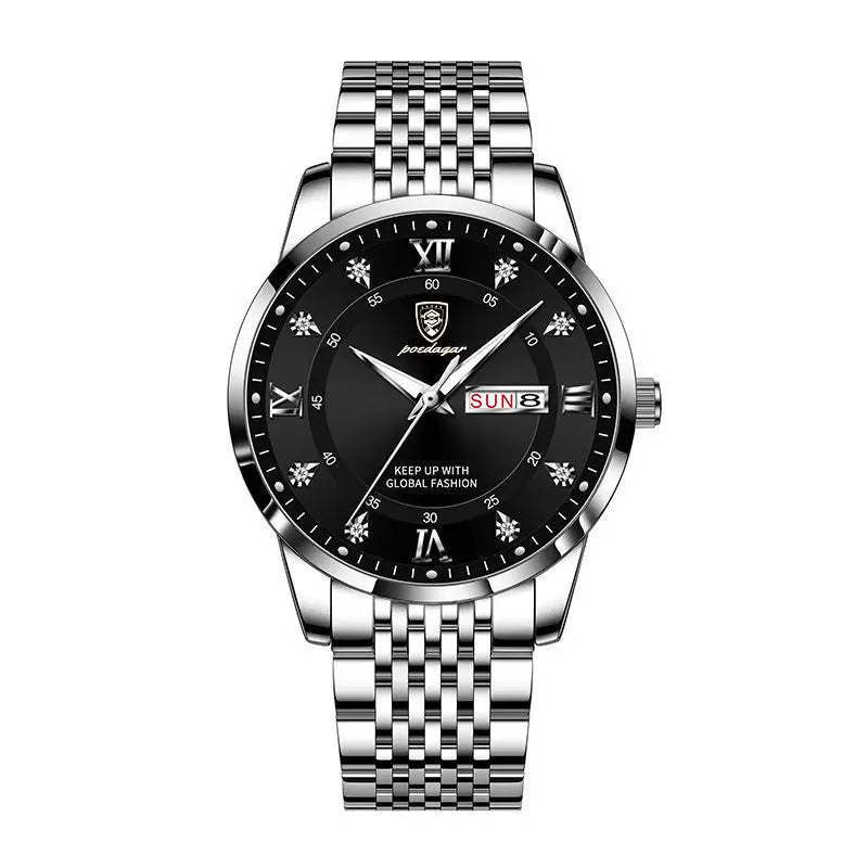 Herrenuhr, wasserdicht, mit Doppelkalender, Nachtlicht, koreanische Ausgabe, modische Armbanduhr, Geburtstagsgeschenk für Männer, Überraschung