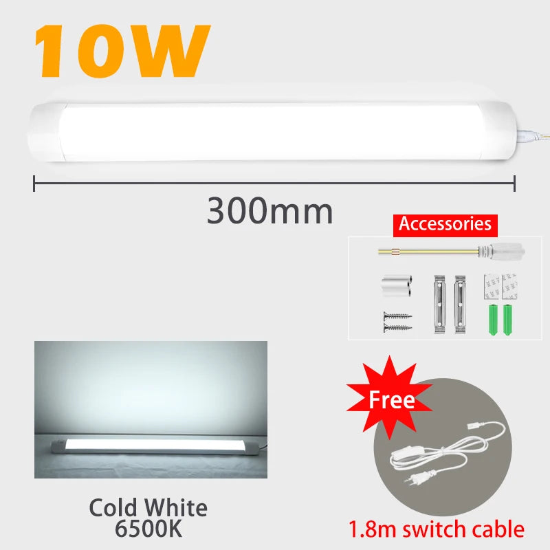 Luci a led Lampada da cucina sotto l'armadio A85-220V 10w 20w Tubo a led super luminoso con linea di interruttori da 1,8 m per lampade da interno per la camera da letto di casa