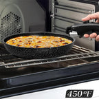 MICHELANGELO Padelle Antiaderenti Set Manico Rimovibile Padelle Rivestimento in Granito Padelle Non Tossicche Bistecca Frittata Padella Forno Sicuro