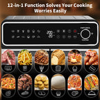 Friggitrice ad Aria EMPHSISM AFTO-2307DT 23L 2400W Doppia Zona Acciaio Inox