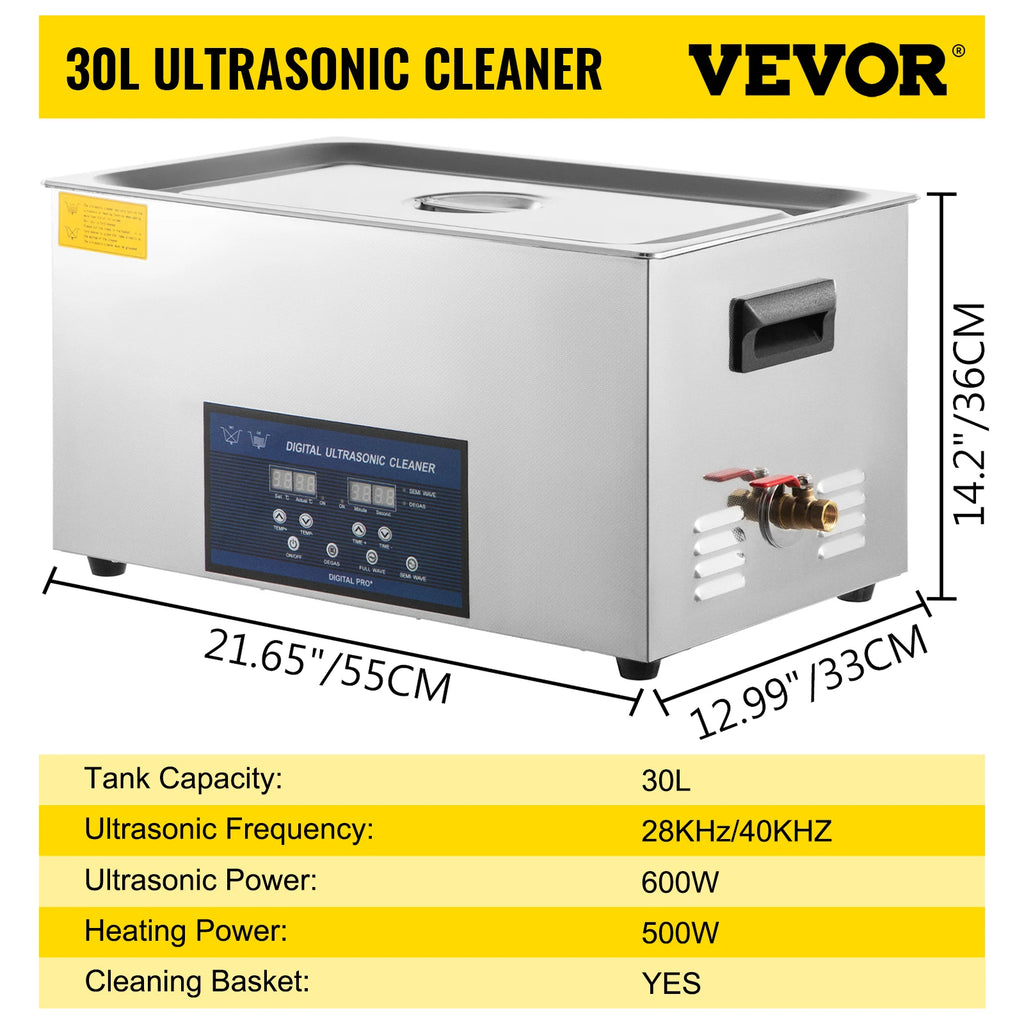 SucceBuy 10L 30L Ultraschallreiniger 28/40khz Doppelfrequenz Digital Tragbar Waschmaschine Ultraschallreiniger Haushaltsgerät