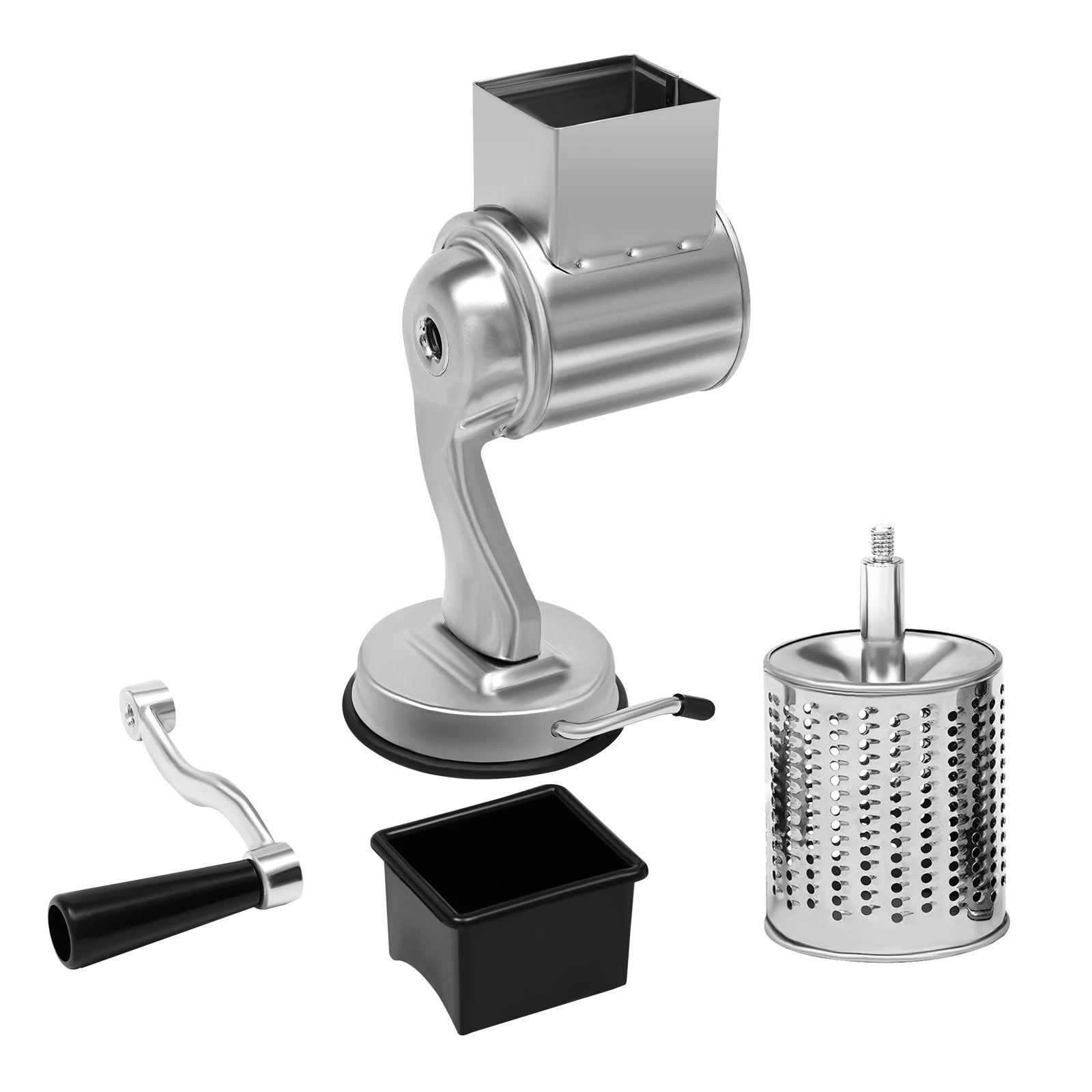 Rotationsreibe mit 5 Klingen, manueller Edelstahl-Muser, Gemüseschneider, Erdnussnuss-Muser, Käse- und Gemüsehobel