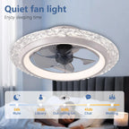Ventilatori da Soffitto con Luce e Telecomando, Illuminazione Smart Moderna Nordica, Lampada da Soffitto di Lusso con Ventilatore a 6 Velocità