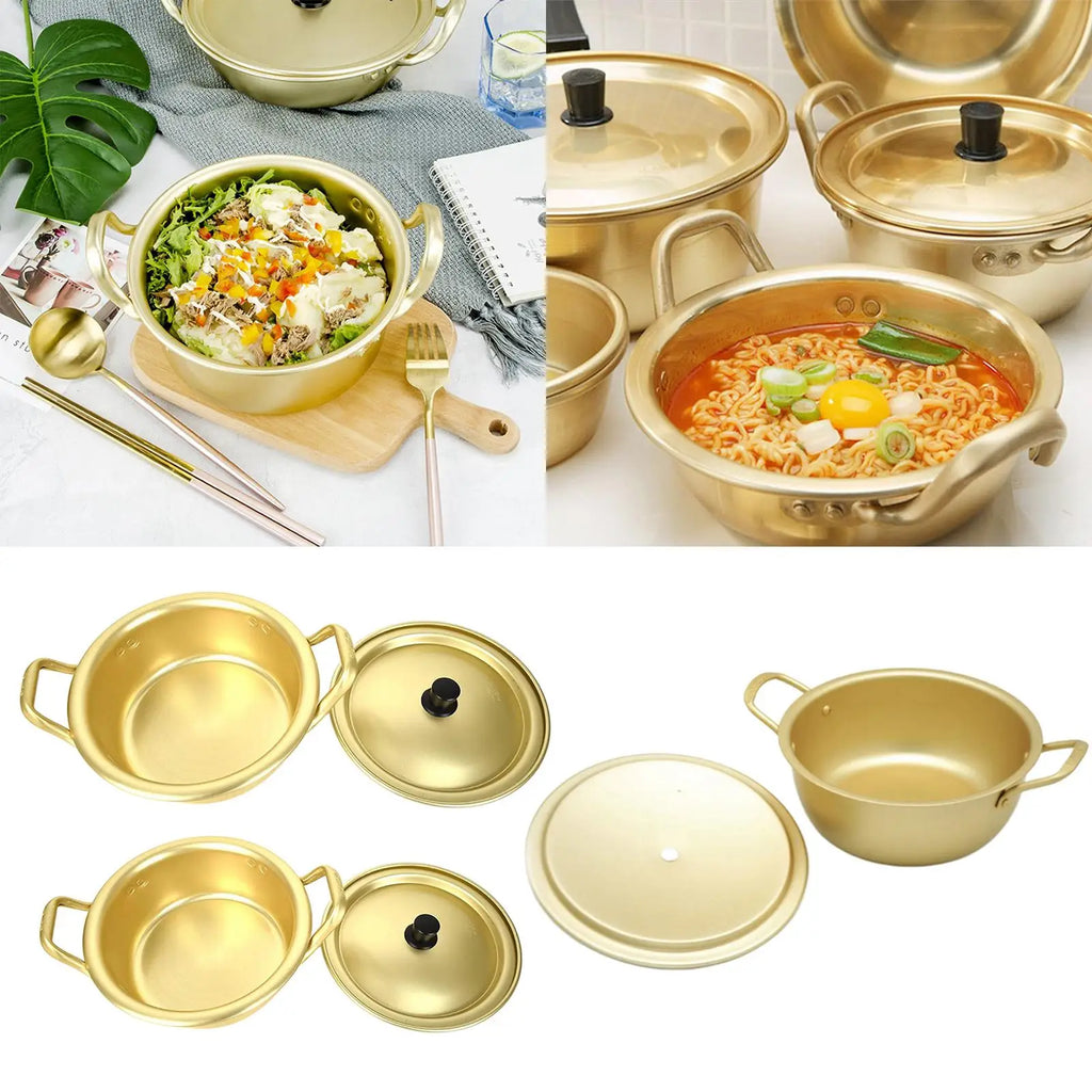 Koreanischer Ramen-Topf Nudeln Paomian Verdickter gelber Aluminiumtopf Suppentopf Hot Pot Goldene Küche Kochgeschirr Wok