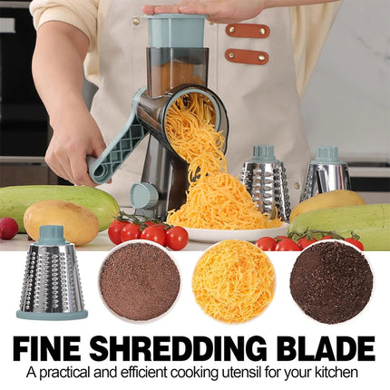 LMETJMA Grattugia Rotante 3 in 1 Versatile Affettatrice Manuale di Verdure Arachidi Noci Smerigliatrice Formaggio Verdura Trituratore Trasparente JT242
