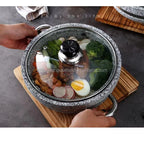 Grande Formato Riscaldamento Diretto Zuppa di Granito Pentola Moor Pietra Sizzling Pentola Calda Cottura Wok Cottura del Riso Cottura Cibo Servire Pentola di Pietra