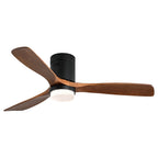 Ventilatore da soffitto Sofucor da 52 pollici in legno nero con luce, telecomando, motore DC silenzioso a 6 velocità per camera da letto e soggiorno