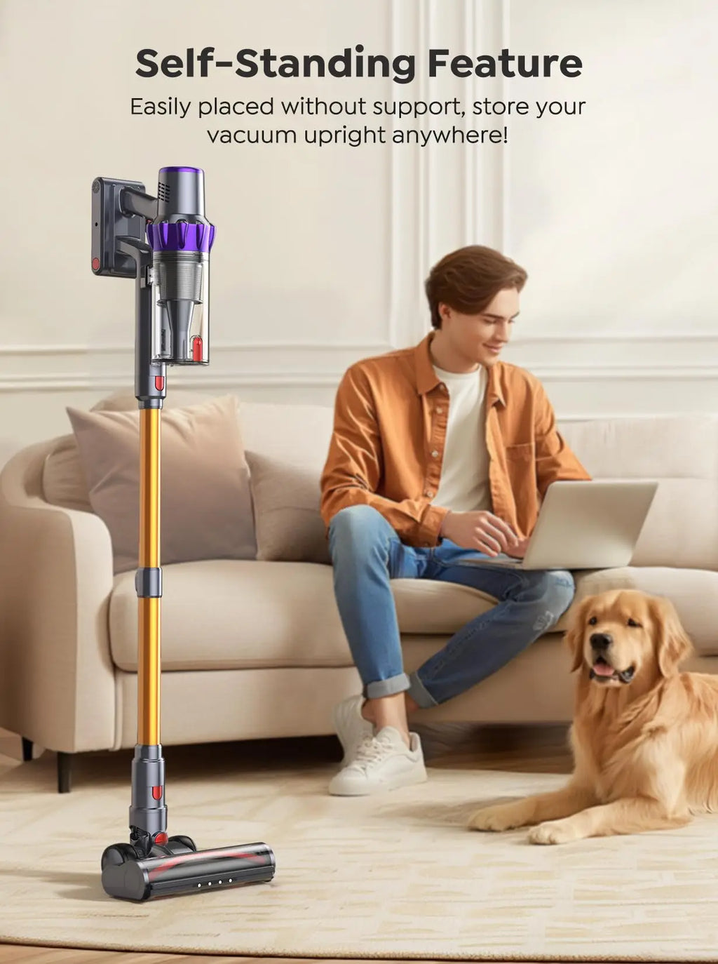 BUTURE VC80 500W 48Kpa Saugleistung Handstaubsauger Akku-Staubsauger für den Haushalt 1,5L Staubbehälter Abnehmbarer Akku