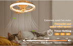 Ventilatore da soffitto a LED intelligente con altoparlante 360 °   Lampadario rotante moderno RGB con telecomando APP, lampadario a 6 velocità per interni domestici