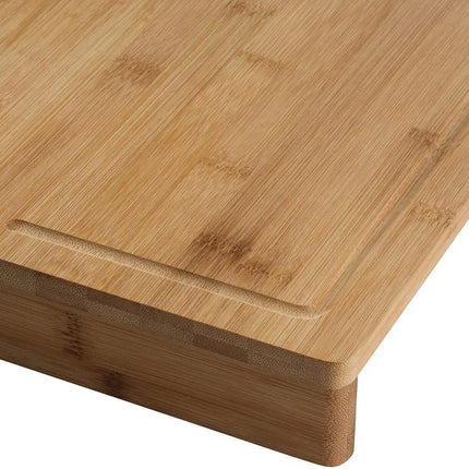 Allergen-free eco-friendly bamboo cutting board for kitchen and bar with practical edge