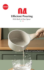 DONNOR 2.5Qt Pentola per Salsa con Coperchio Pentola in Granito Antiaderente per Tutti i Stufa Salsa Pentola per Zuppa Padella per Latte con Beccucci per Versare JT281