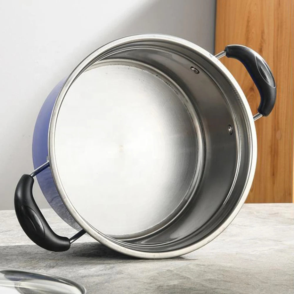 Set di Pentole da 6 Pezzi con Coperchi in Vetro, Motivo Floreale Classico, Set di Pentole Antiaderenti per Zuppe e Stufati, Compatibile con Fornelli a Induzione e Gas