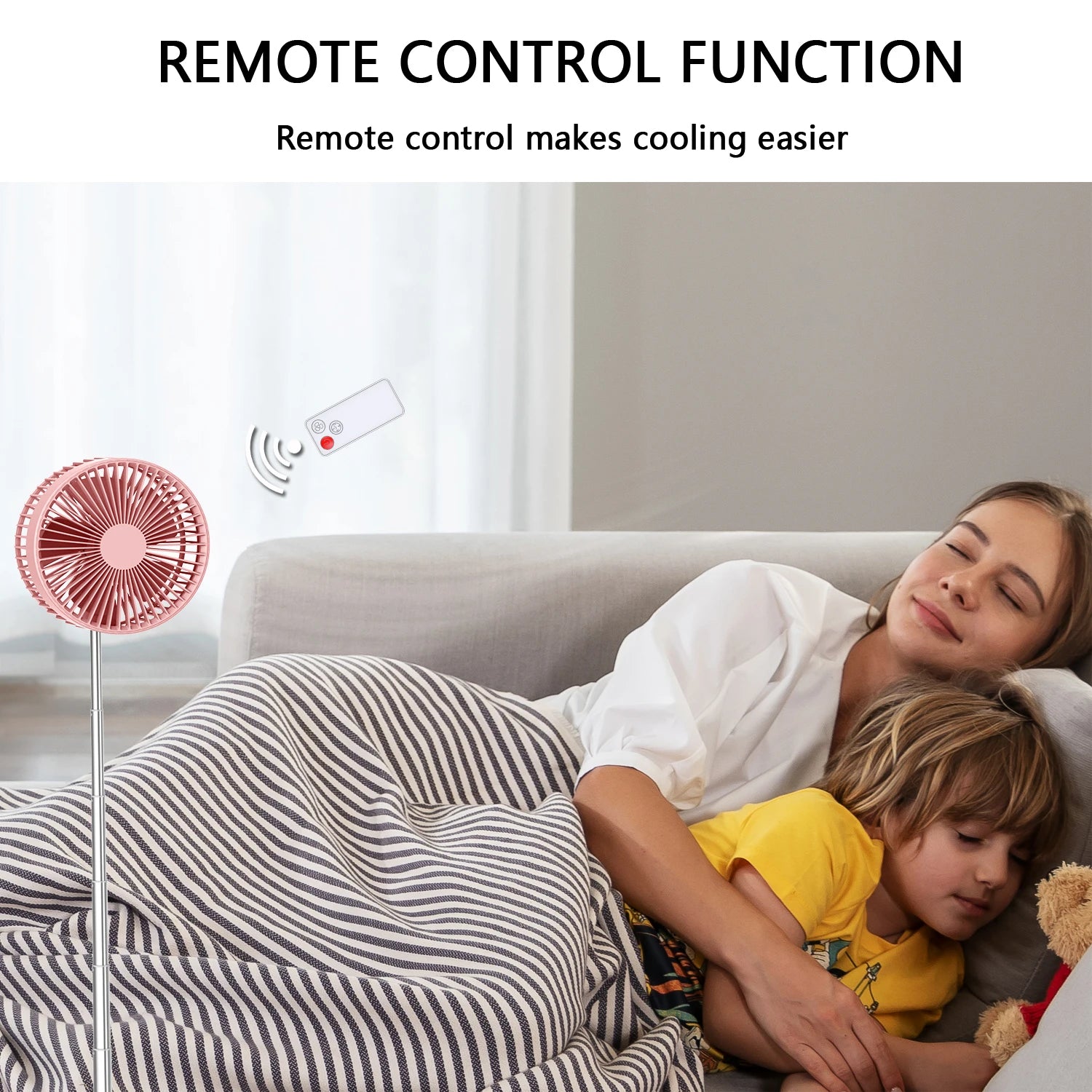 Ventilatore Portatile Pieghevole Ricaricabile [con Telecomando] a Batteria, Ventilatore da Terra Richiudibile, 4 Velocità, Timer