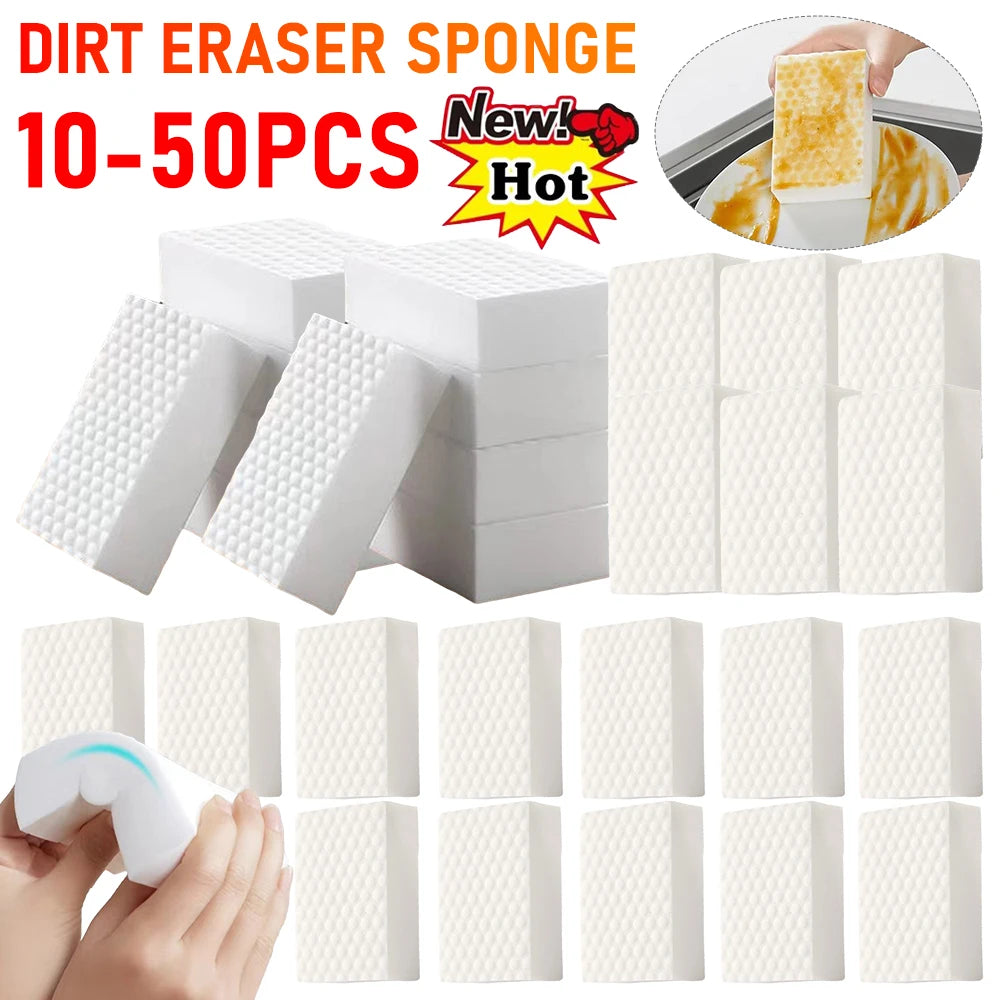 10-50PCS Dirt Eraser Spugna Tampone di pulizia magico Spugna multifunzionale Spazzola per utensili Riutilizzabile 2 X Plus Forza per Cucina Bagno