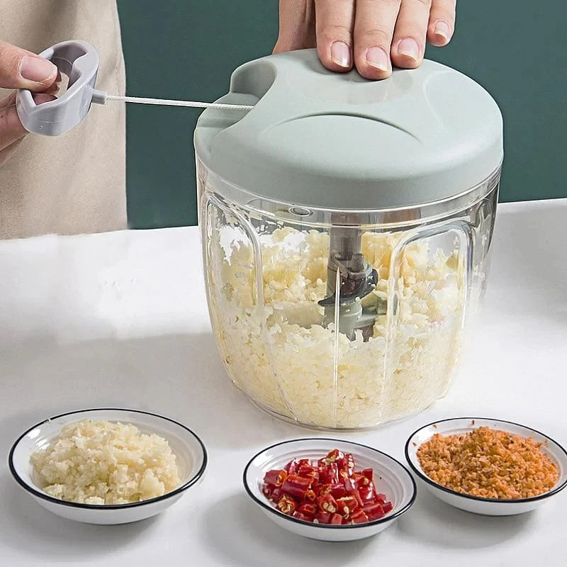 500/900 ml manueller Zerkleinerer mit Seil, Küchenmaschine, Silcer-Häcksler, Salatzubereiter, Knoblauch-Zwiebelschneider, Küchenutensilien