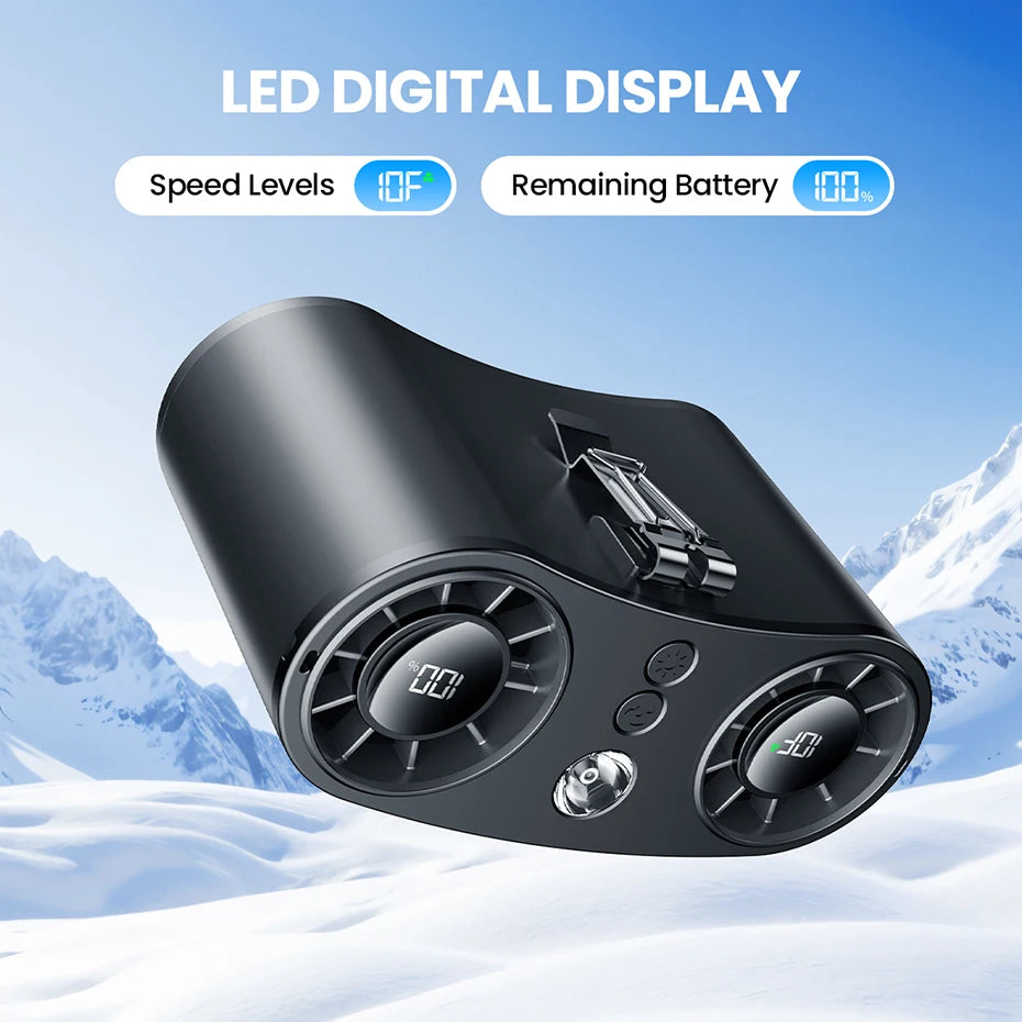 Ventilatore portatile ColdSky Ventilatore personale a 10 velocità aggiornato Ventilatori da scrivania ricaricabili da 20000 mAh con display a LED per cantiere all'aperto