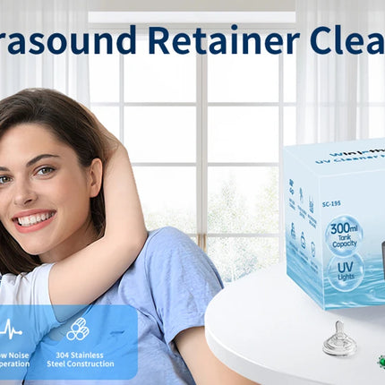 KUNPHY Ultrasonic Cleaner Jewelry Cleaning Kit UV Light Sterilization Sonic 48kHz for Watches Contact Lenses Glasses Dentures Teeth