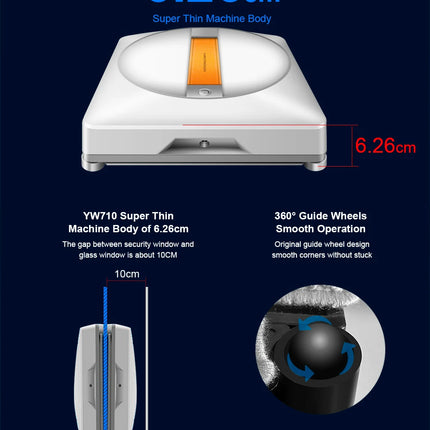 Liectroux YW710 Window Cleaning Robot, Dual Water Spray, Smart Memory, Powerful Vacuum Suction, Laser Sensor, Home Window Cleaning Robot, APP Control